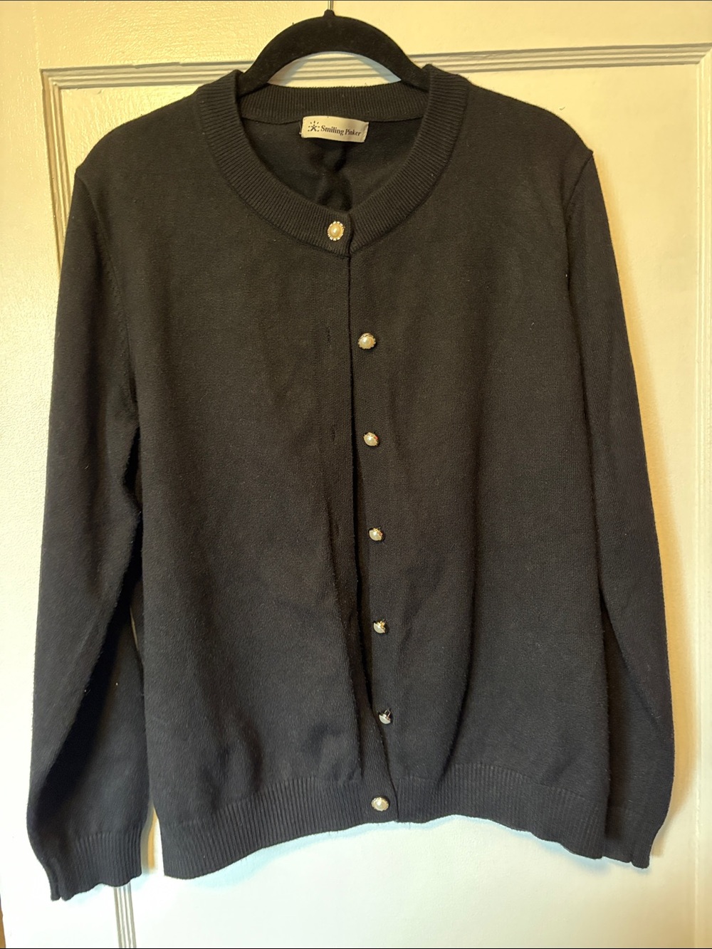 Classic Black Button-Front Cardigan Sweater